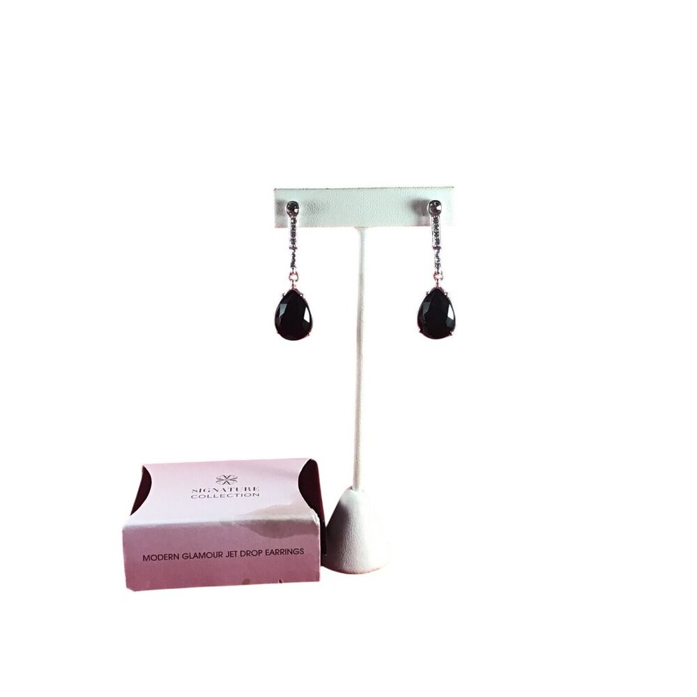 Avon Modern Glamour Jet Drop Pierced Earrings (1611)